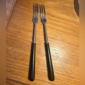 2 Good Cook 3 Prong Tine Granny Forks Stainless Japan Black Handle